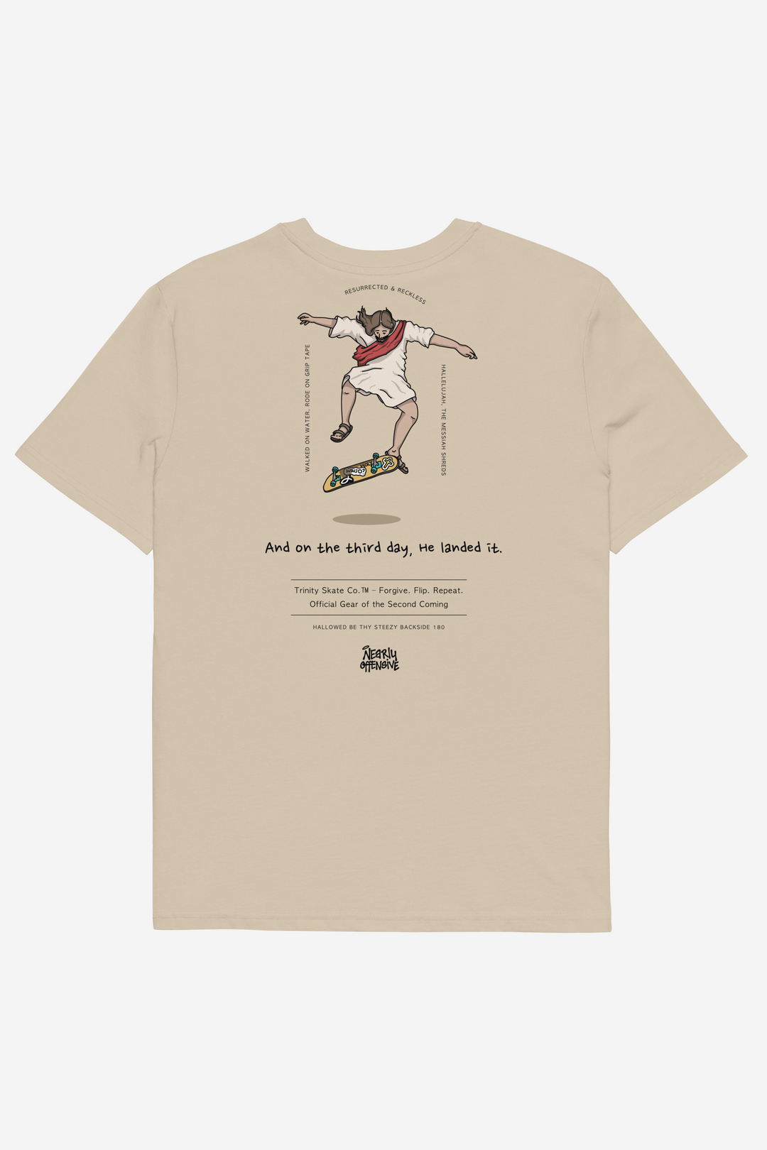 And On the Third Day, He Landed It | Organic Oversized Tee
