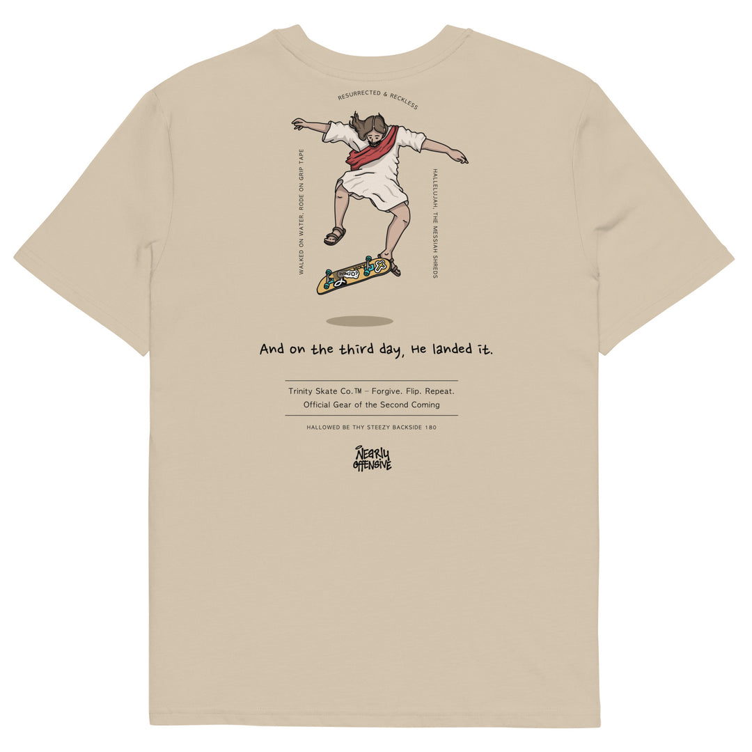And On the Third Day, He Landed It | Organic Oversized Tee