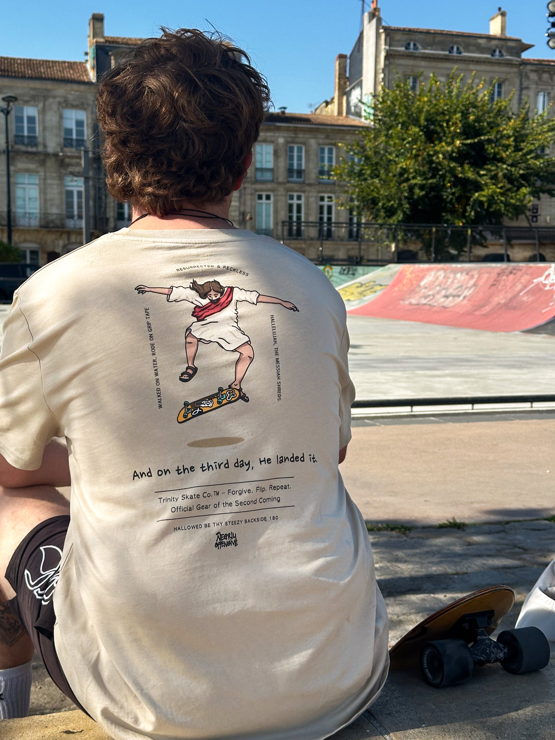 And On the Third Day, He Landed It | Organic Oversized Tee