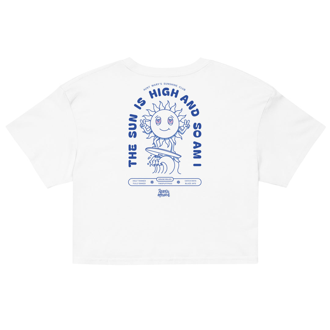 The Sun Is High And So Am I | Relaxed Crop Top