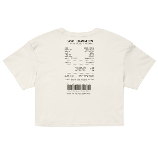 Cost of Living receipt -  Back Print alternate image